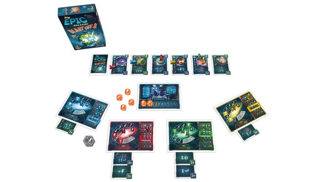 Tiny Epic Galaxies Blast Off! board game layout