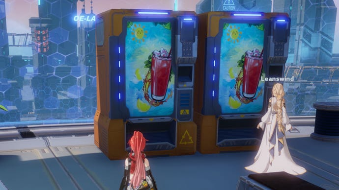 Two vending machines in Tower Of Fantasy.