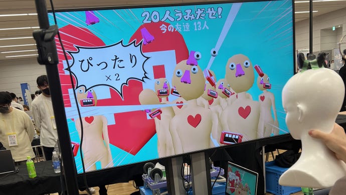 PC doujn game Make Friends, where you build a person's face using a dummy head, being shown at Tokyo Game Dungeon
