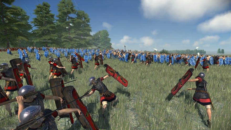 A battle in a Total War: Rome Remastered screenshot.