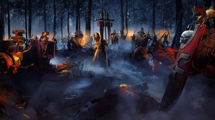 Kislev and Chaos forces clash in a Total War: Warhammer 3 screenshot.