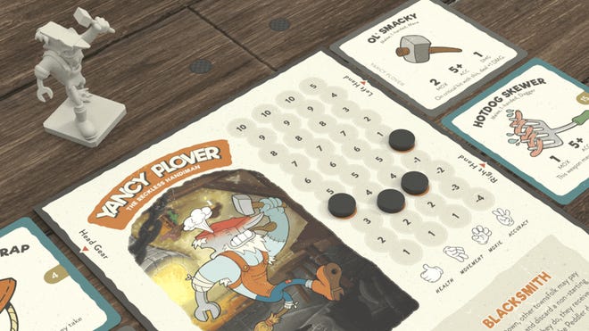 Townsfolk Tussle board game Yancy Plover character sheet