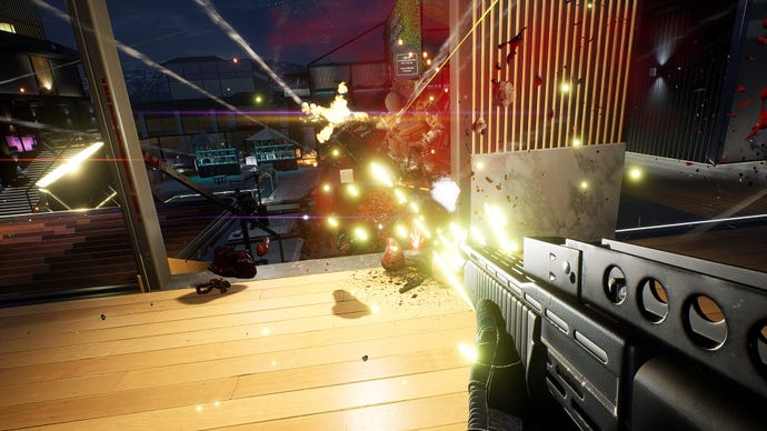 The player blasts an enemy with a shotgun in Trepang 2.