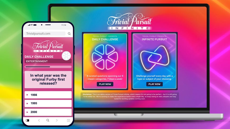 Trivial Pursuit Infinite promo image for the AI-powered web version of the classic board game