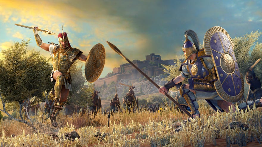 Two soldiers fight in A Total War Saga: Troy