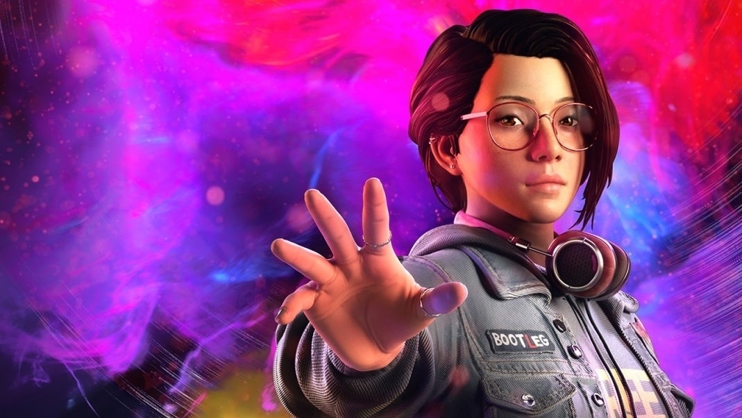 Promotional artwork for Life is Strange: True Colors showing protagonist Alex Chen reaching her hand toward the camera.