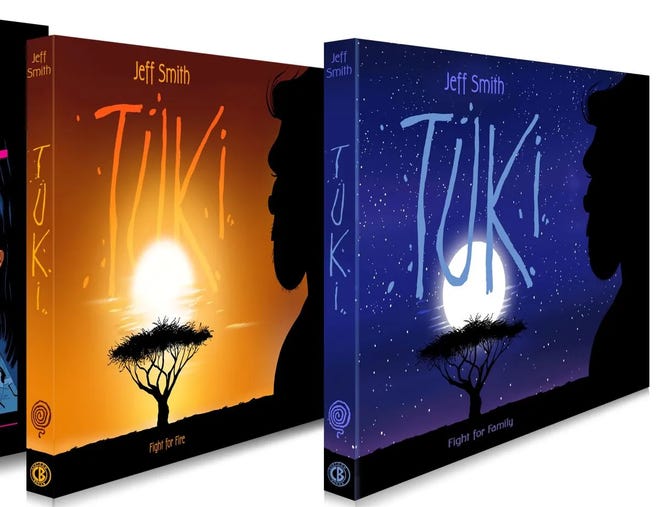 Cover of two volumes of collected Tuki