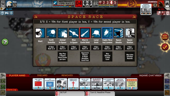 Twilight Struggle digital board game screenshot