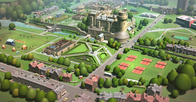 A castle campus in Two Point Campus.