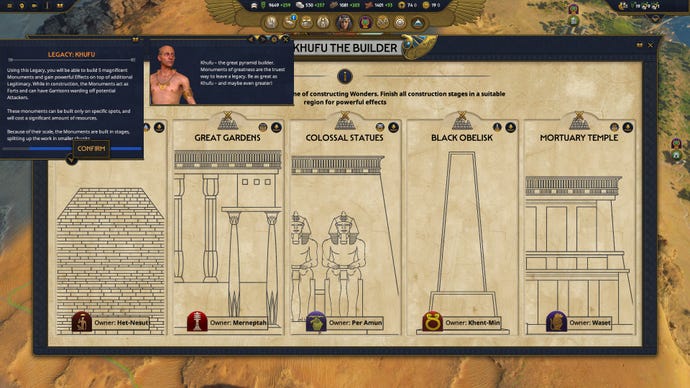 A look at Khufu The Great Builder's legacy in Total War: Pharaoh.