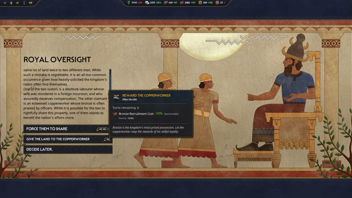 Presiding over a court trial in Total War: Pharaoh.