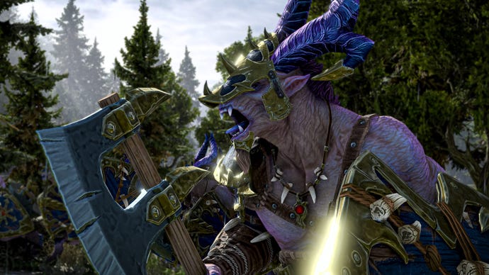 Die Tzaangors, eine mutierte Beastman-Einheit aus Total War: Warhammer 3.