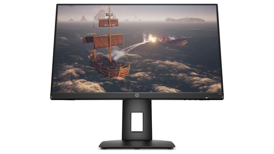 a photo of an hp x24ih 144hz 1080p 24-in gaming monitor