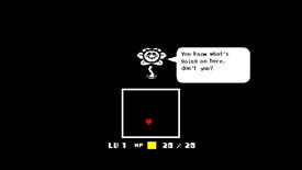 'You know what's going on here, don't you?' asks Flowey in an Undertale screenshot.