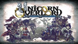 Two sets of armies facing off against each other, with the logo for Unicorn Overlord above them.