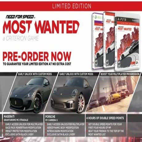 NFS Most Wanted Pre-Order Details