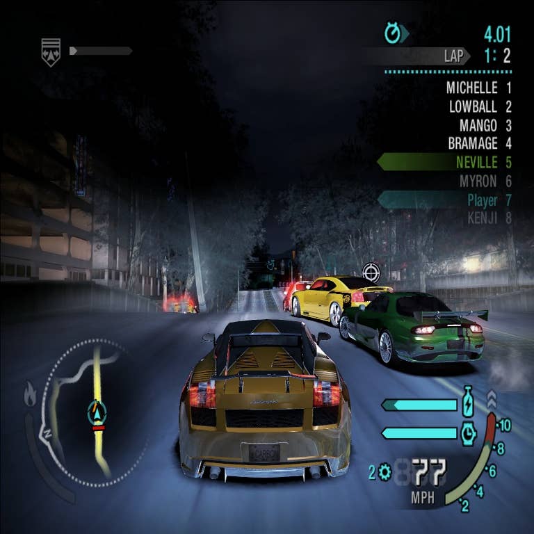 need for speed carbon cars ps2