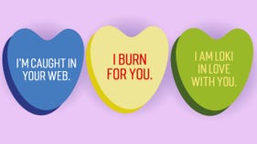 Valentine's Day Pop Culture Conversation Hearts