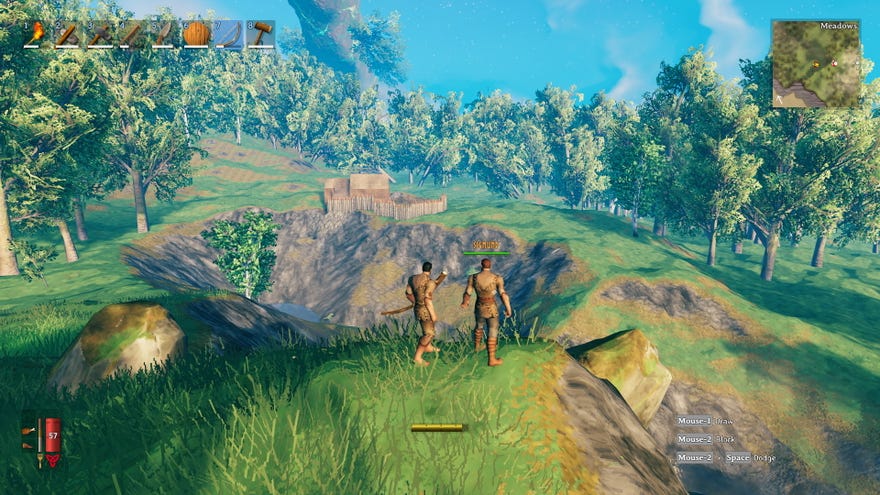 I and my friend Sigmund look out across Valheim's landscape.
