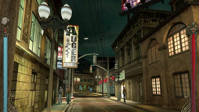 رات کے وقت ایک پرسکون شہر کی گلی ویمپائر میں ماسکریڈ: بلڈ لائنز۔