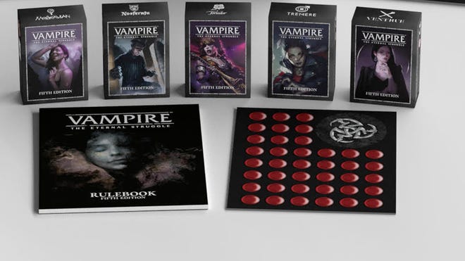 Vampire: The Eternal Struggle Fifth Edition collectible card game layout