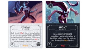 Venom and Agony cards for Marvel Villainous expansion We Are Venom.