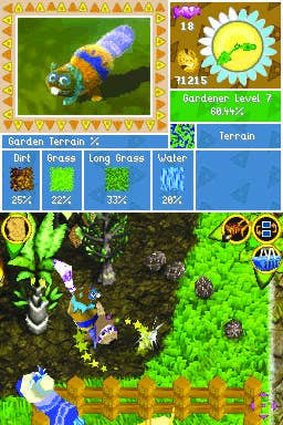 A player can be seen gardening in Viva Pinata: Pocket Paradise.