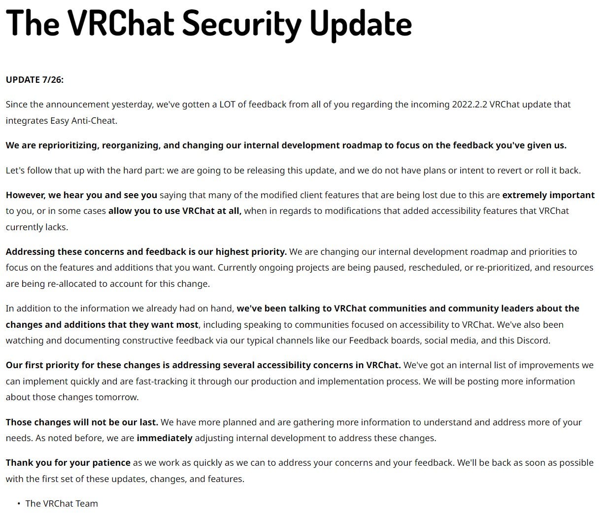 VRChat bans all mods, leaving disabled players and community feeling ...