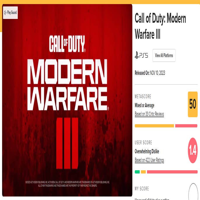 Jogadores descontentes criticam o Call of Duty: Modern Warfare III errado  no Metacritic - Adrenaline