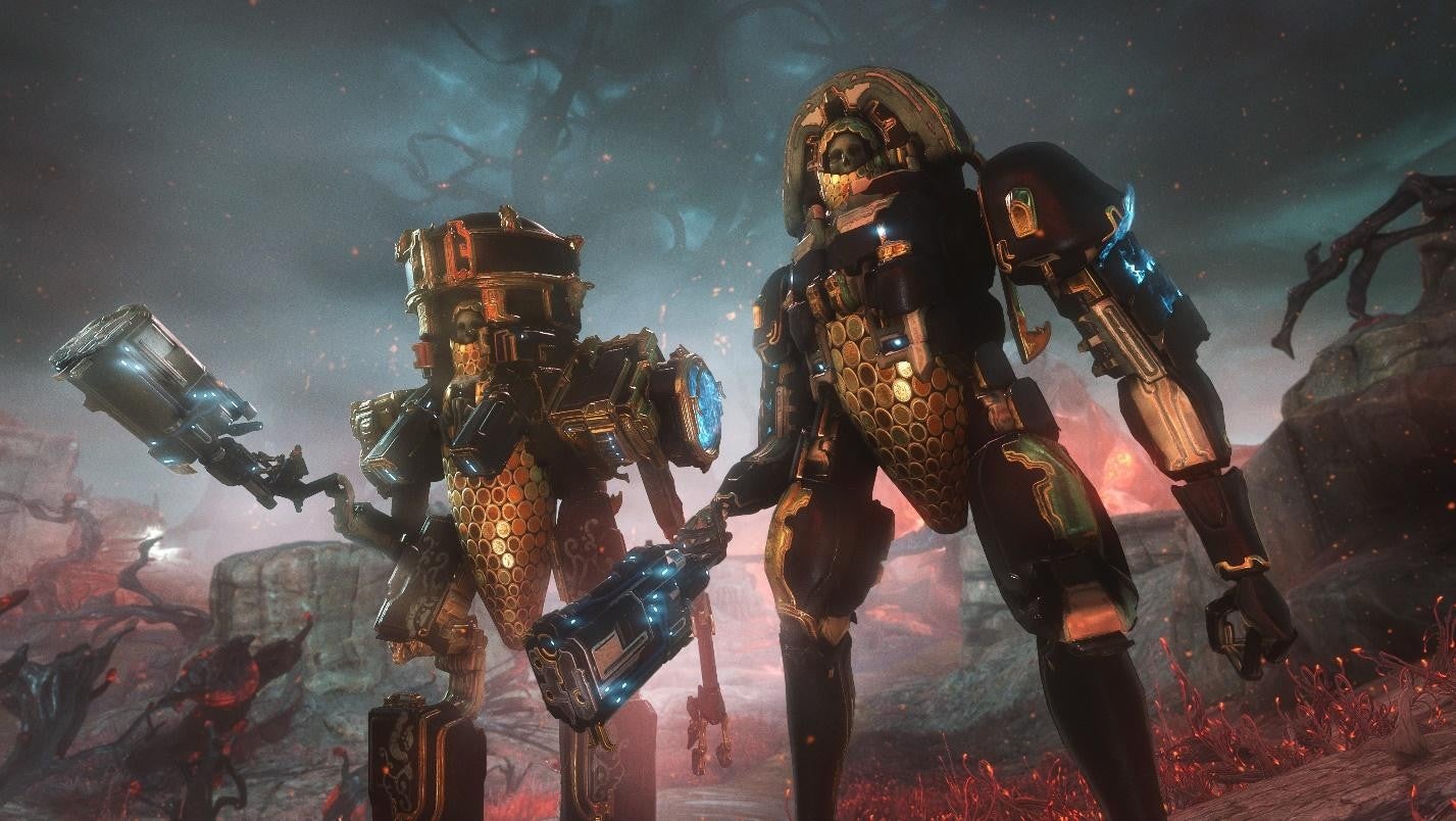 Image for Warframe's Heart Of Deimos expansion has two giant worms eternally battling for glory