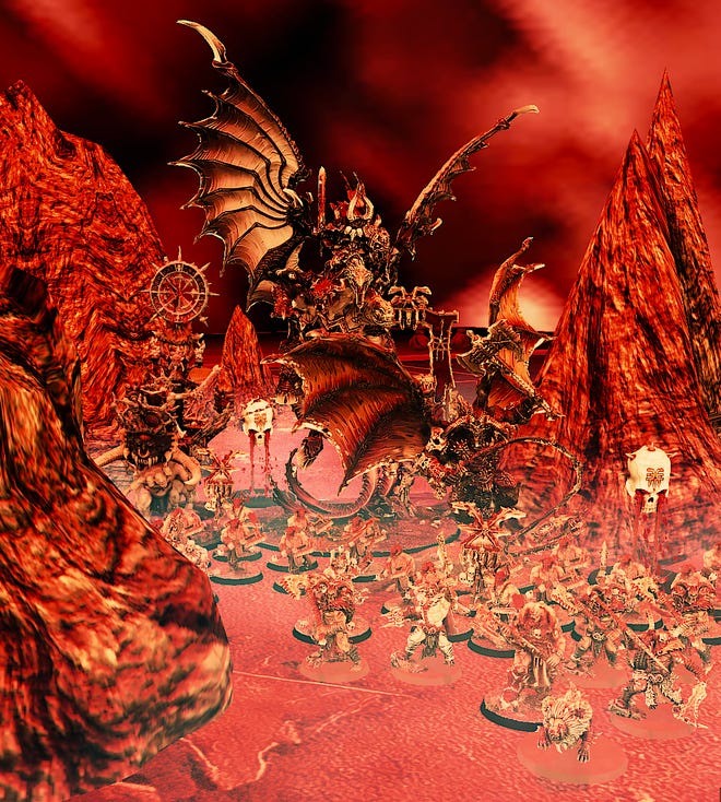 A game of Warhammer: Age of Sigmar in Tabletop Simulator