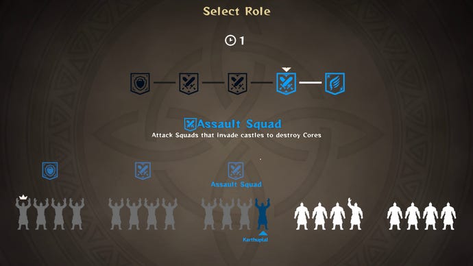 The squad screen in Warlander