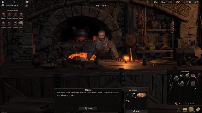 Trading with a merchant in a Wartales screenshot.