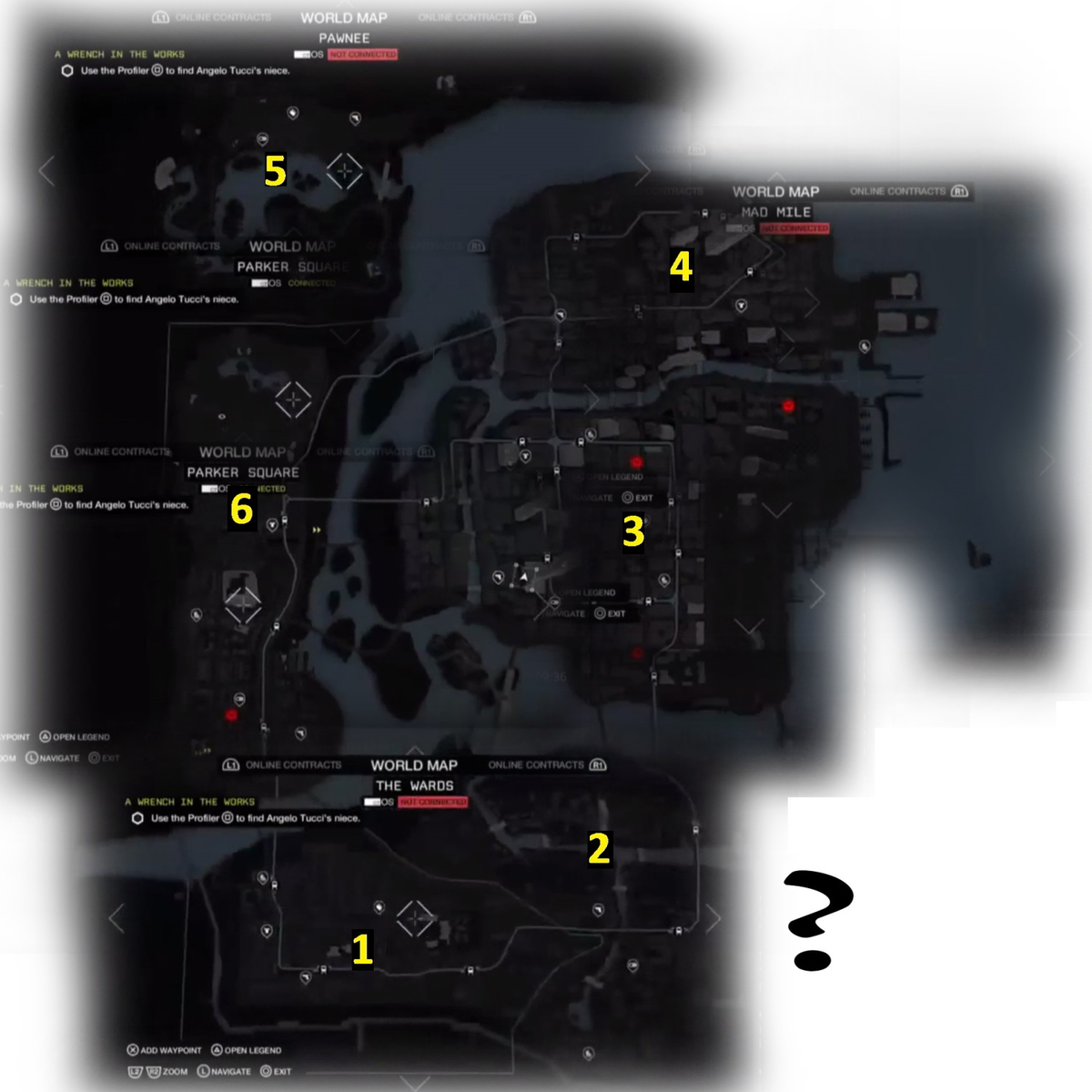 How does the Watch Dogs world map compare to GTA 5's Los Santos