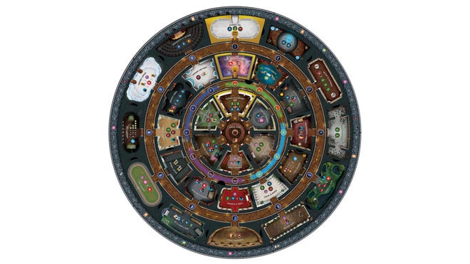 An image of the game board for Weirdwood Manor.
