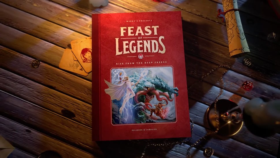 Screenshot of YouTube video promoting Wendy's tabletop RPG Feast of Legends