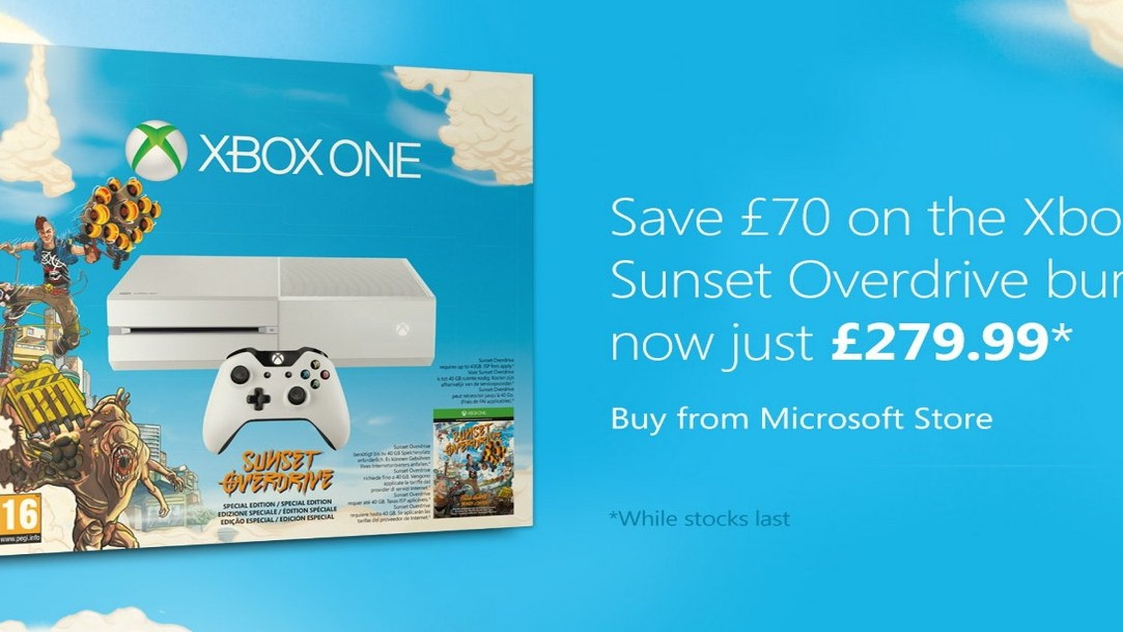 White Xbox One and Sunset Overdrive bundle cut to £279.99