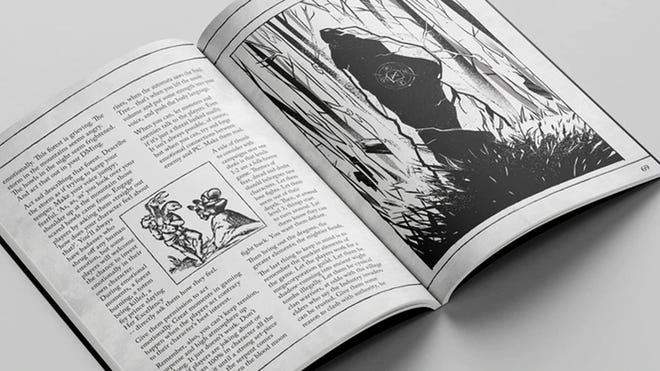 Wickerpunk RPG book layout