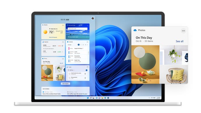 A laptop with Windows 11