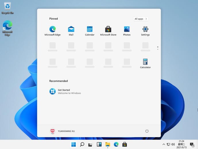 A leaked screenshot showing the new interface on Windows 11.