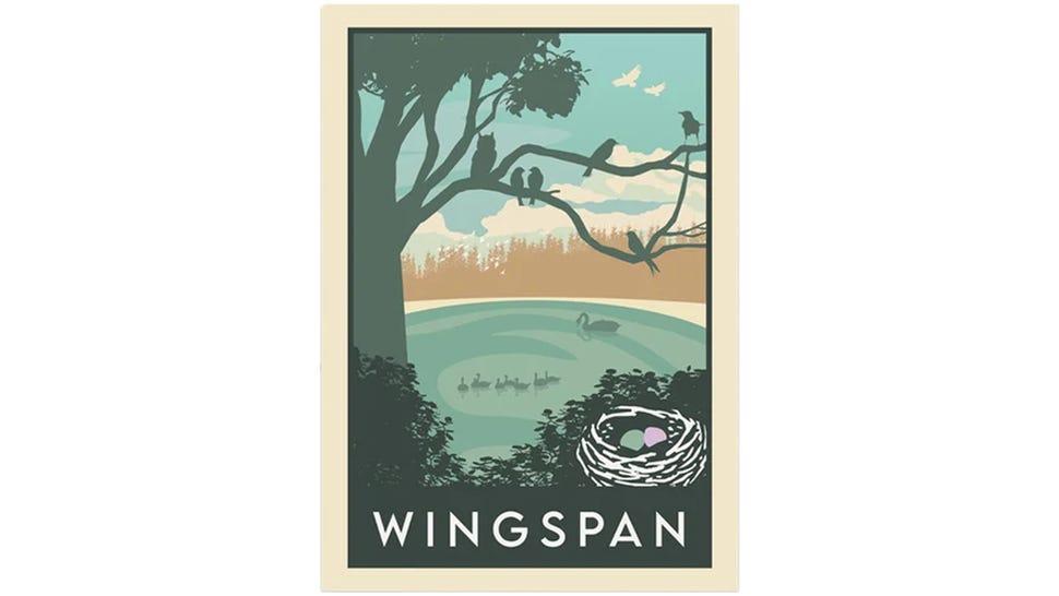 An image of a Wingspan-themed postcard.