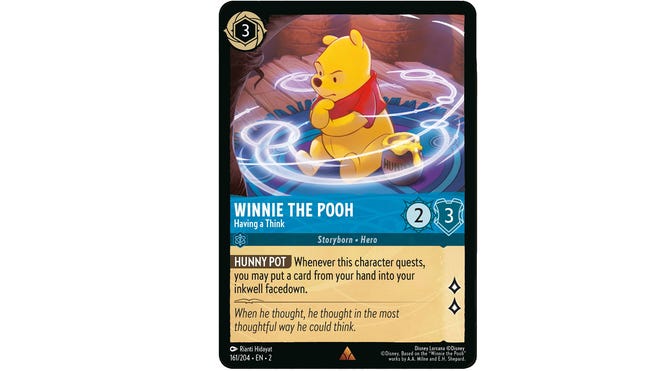 winnie the pooh having a think lorcana card