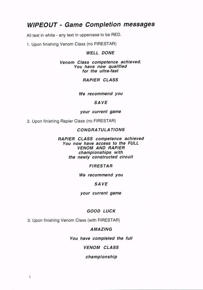 The original WipEout design document revealed | Eurogamer.net