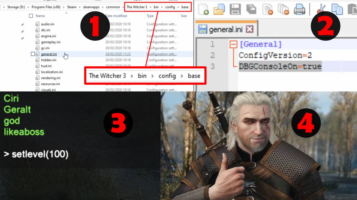 The Witcher 3 console commands and cheat codes