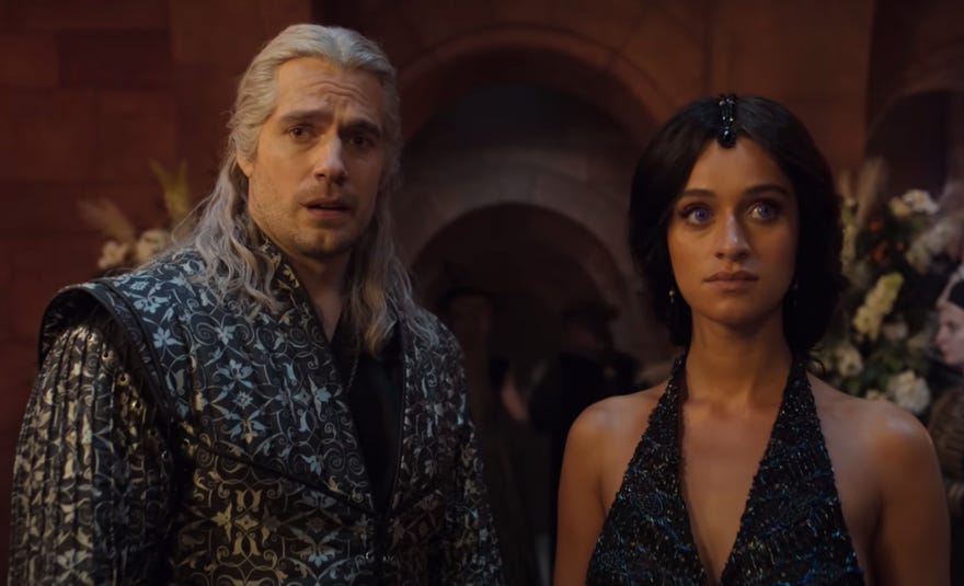 Henry Cavill and Anya Cholatra in The Witcher (2019)