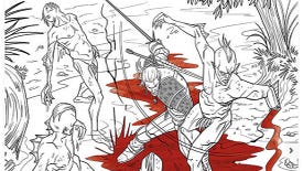 The Witcher: Colour in Geralt-in-the-bath with real pencils