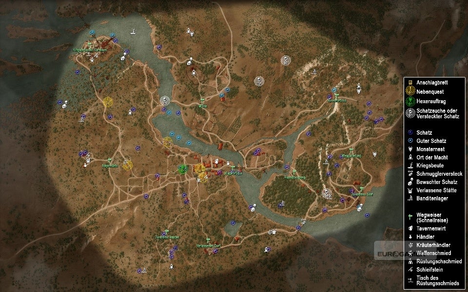 The Witcher 3 Vollständige Karte Weißgarten Eurogamer.de