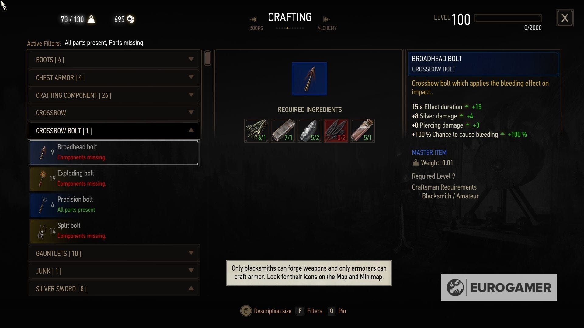 The Witcher 3 Crafting lists: How to craft runestones, components ...