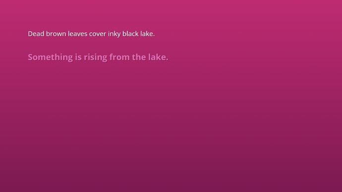 A screenshot of white text on a pink background in With Those We Love Alive