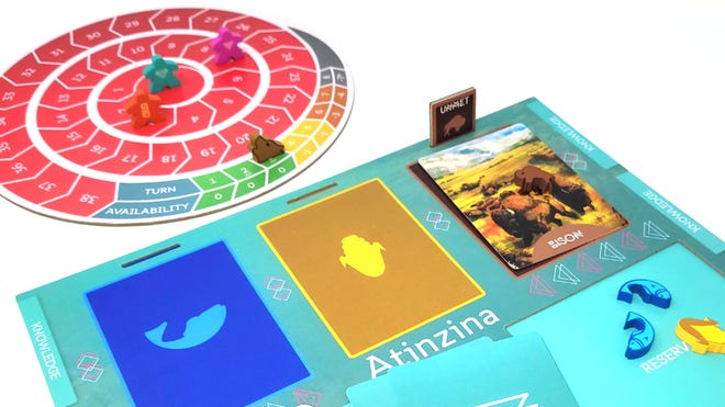 A look at the board for Wolves, a new board game from the creator of Coyote & Crow